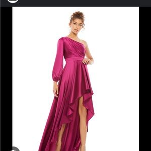 Mac Duggal One-Shoulder Fuchsia Dress